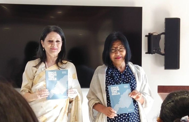 Author Dr Rakhee Kalita Moral and Dr Anungla Aier during the book launch at The White Owl Book Lounge, Chümoukedima on November 26.